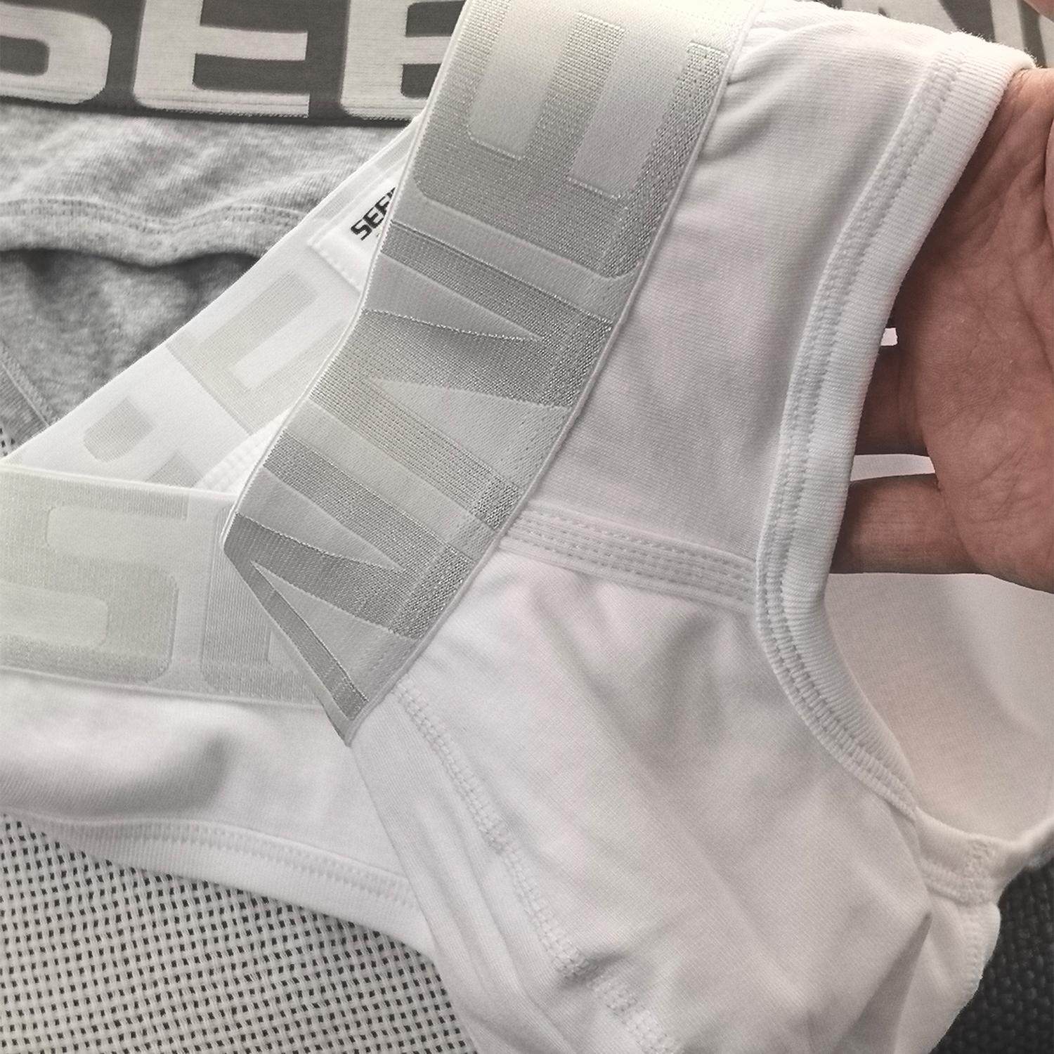 男士三角内裤男纯棉舒适透气U囊袋日系纯白色宽边简约三角短裤,淘宝优惠券,粉丝福利购,淘宝优惠卷