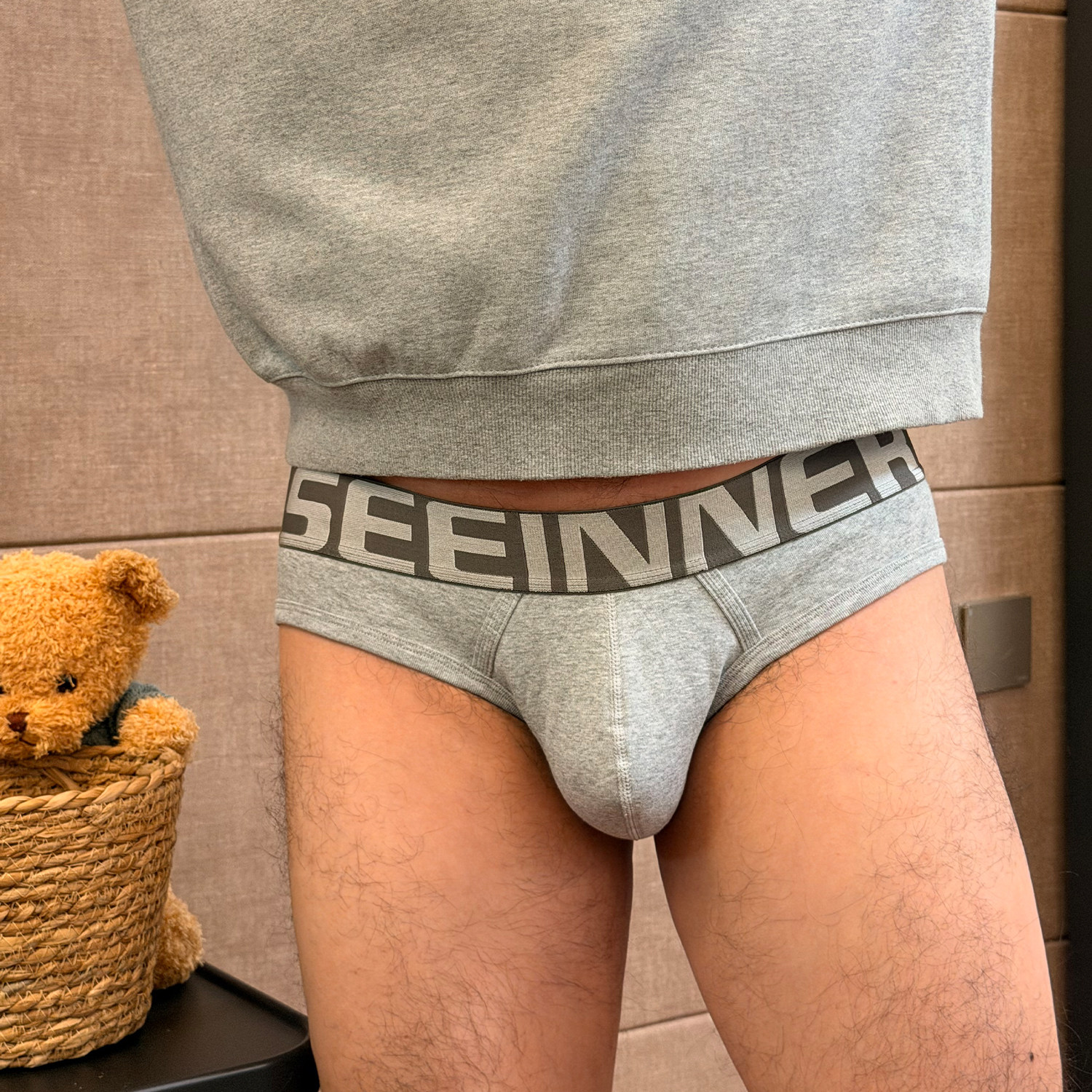 男士三角内裤男纯棉舒适透气U囊袋日系纯白色宽边简约三角短裤,淘宝优惠券,粉丝福利购,淘宝优惠卷