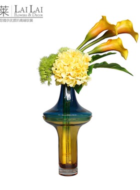 设计师推荐 玻璃花瓶/家居饰品/手工吹制花器摆件样板房玄关花艺