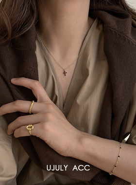 东大门韩国代购新款纯银锆石项链