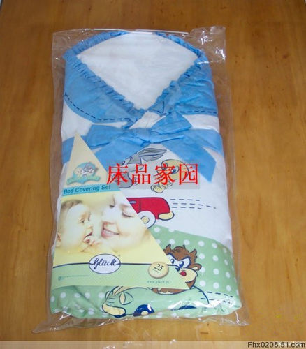 微疵外贸原单出口纯棉全棉印花婴儿抱被新生婴儿夹棉冬用包被子 - 图1