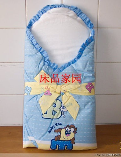 微疵外贸原单出口纯棉全棉印花婴儿抱被新生婴儿夹棉冬用包被子 - 图2