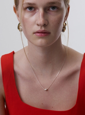 Noble Lady 细若无物 925纯银项链女款小众银豆豆锁骨链极简