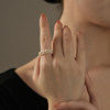 Golden Charm 3-4mm Osmanthus double-row freshwater pearl ring, fashionable and elegant high-end jewelry birthday gift