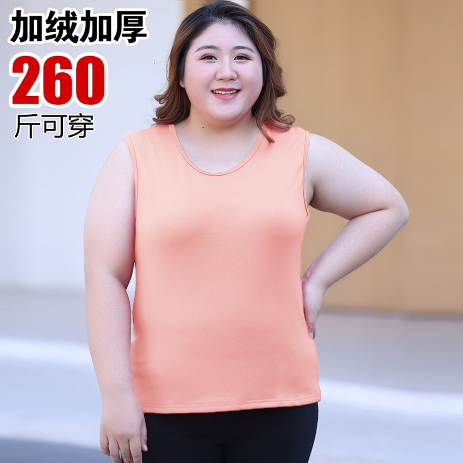 300斤可穿大码保暖背心女中老年加绒加厚背心内穿妈妈紧身保暖衣