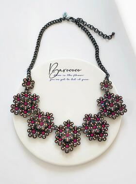 清【特】【孤品】哥特复古风精致繁复细节感微镶水钻花型短款项链