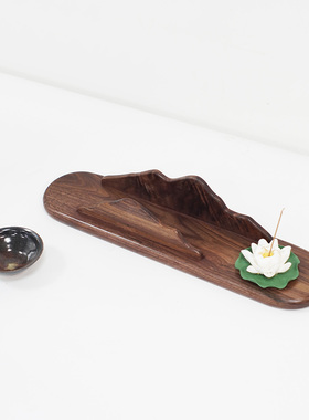 新中式黑胡桃木摆件茶室收纳摆件