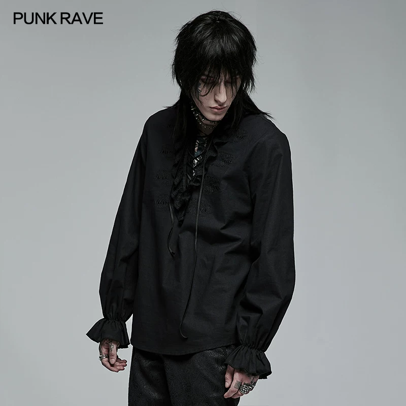 [ PUNK RAVE pr мужская гот стиль вышитый скелет]