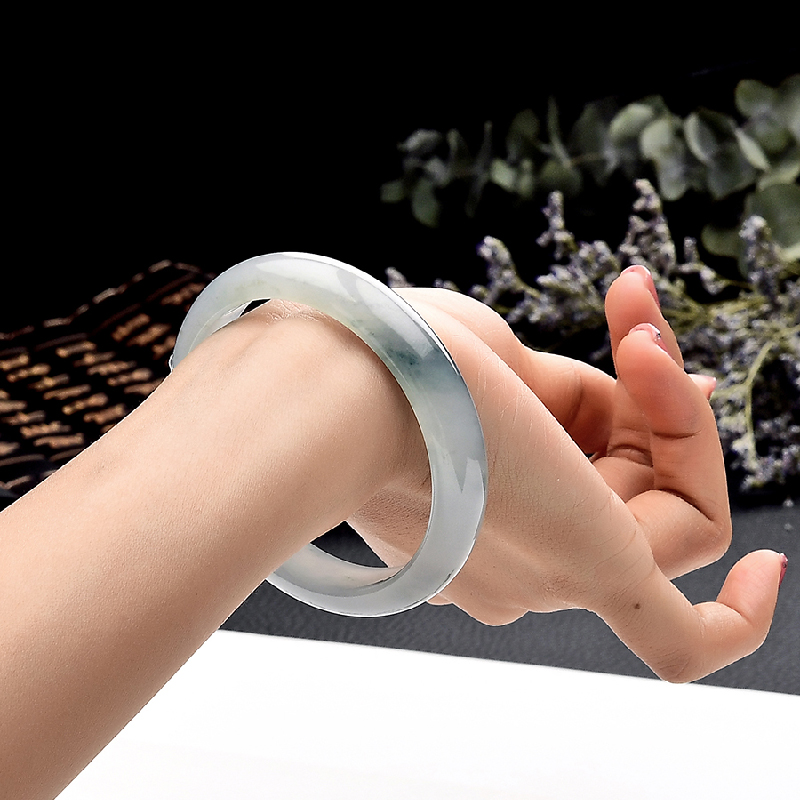 豪8印象f636天然冰种蓝绿缅甸玉石 豪8印象手饰