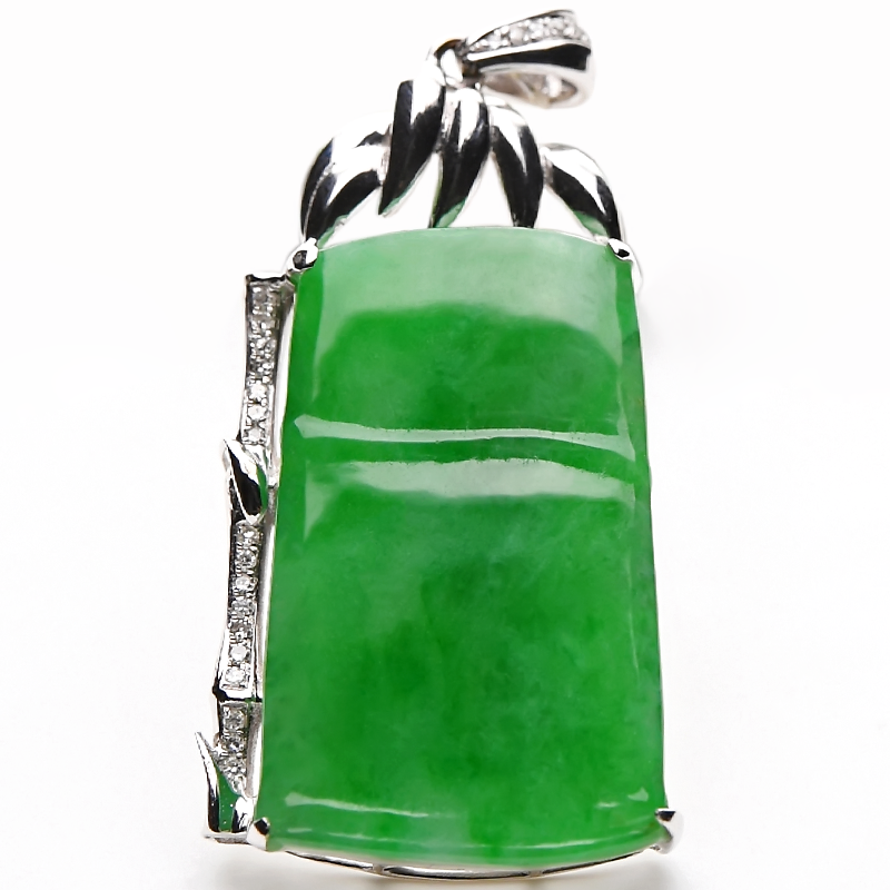 豪8印象l969镶嵌金钻竹节女吊坠 豪8印象颈饰