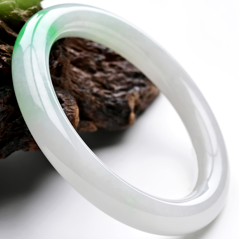 豪8印象s88-368天然翡翠白底玉镯 豪8印象手饰