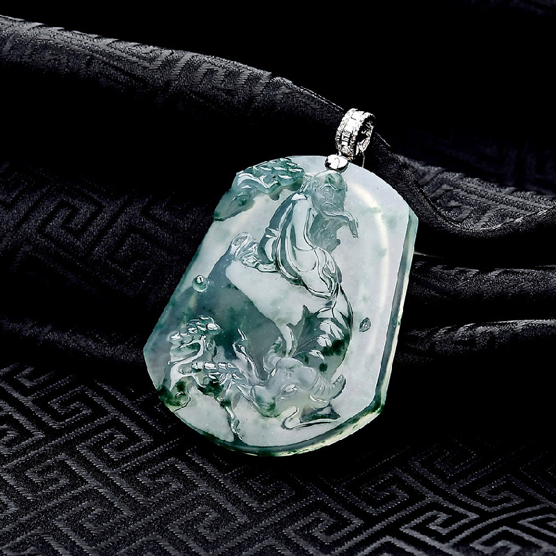 豪8印象f702天然翡翠老子出关吊坠 豪8印象颈饰