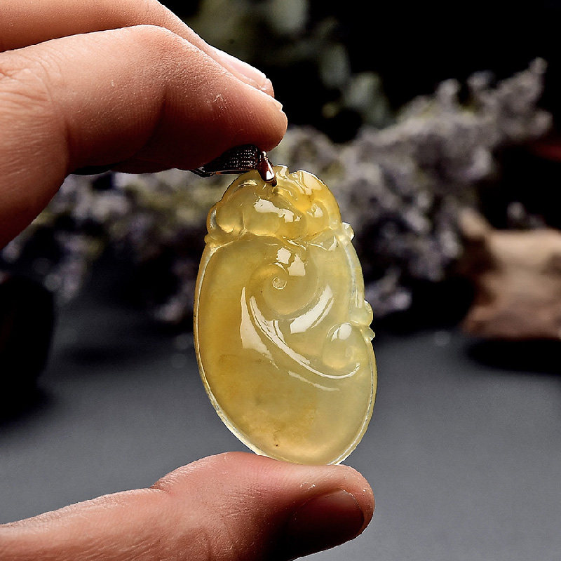 豪8印象f763天然翡翠如意冰种吊坠 豪8印象颈饰