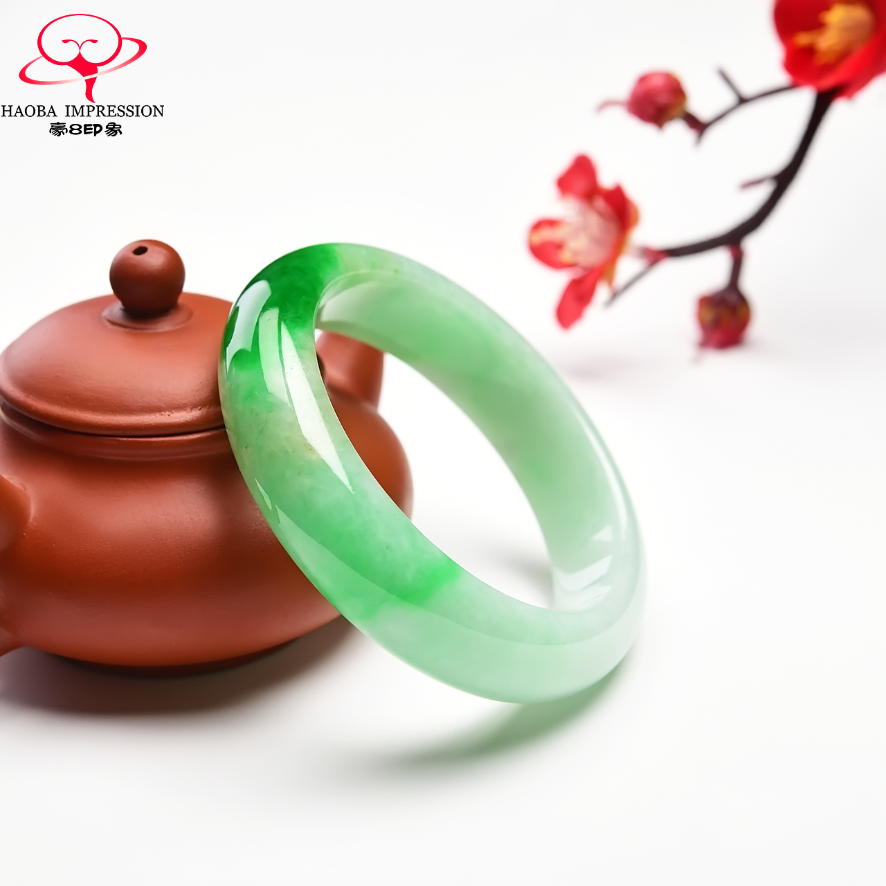 豪8印象m2932玉镯子女款翡翠手镯 豪8印象手饰