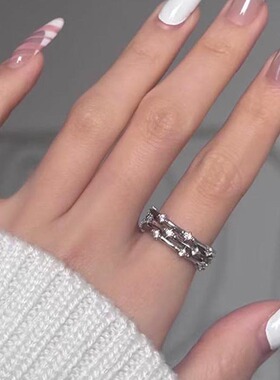 素圈开口戒指女小众设计高级感