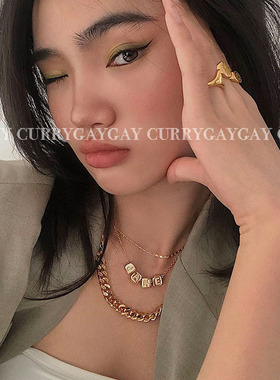 字母项链currygaygay钛钢女