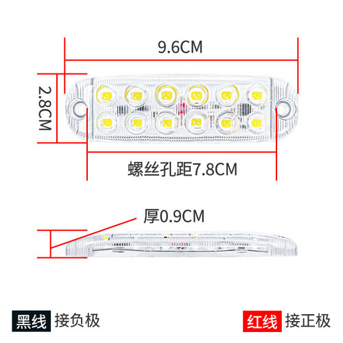 12珠高亮货车LED爆闪警示灯12-80V房车挂车信号灯摩托车示宽灯条 - 图2