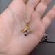 Natural colored sapphire pendant square 3s 925 silver finely inlaid natural colored sapphire jewelry