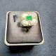 Natural emerald mother-of-pearl ring 4 x 6 925 silver finely inlaid with natural colored gemstones jewelry fashion gemstones