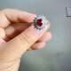 Natural pigeon blood red ruby ring 5 x 7 Princess Diana style 925 silver precision inlaid colored gemstone jewelry