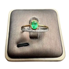 Natural emerald ring 4 x 5 925 silver finely inlaid natural colored gemstone jewelry