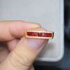 Natural pigeon blood red ruby 925 silver row ring