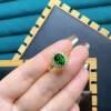 Natural Diopside Ring 6×8 925 Silver Seiko Inlaid Colored Stone Jewelry