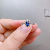 Natural unfired royal blue sapphire ring 4×6 Princess Diana style 925 silver finely inlaid colored gemstone jewelry