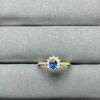Natural royal blue sapphire Princess Diana style ring 4×5 925 silver finely inlaid natural colored gemstone jewelry