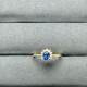 Natural royal blue sapphire Princess Diana style ring 4×5 925 silver finely inlaid natural colored gemstone jewelry