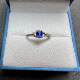 S925 silver cornflower sapphire ring colorful treasure no burning