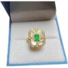 Natural emerald mother-of-pearl ring 4 x 6 925 silver finely inlaid with natural colored gemstones jewelry fashion gemstones