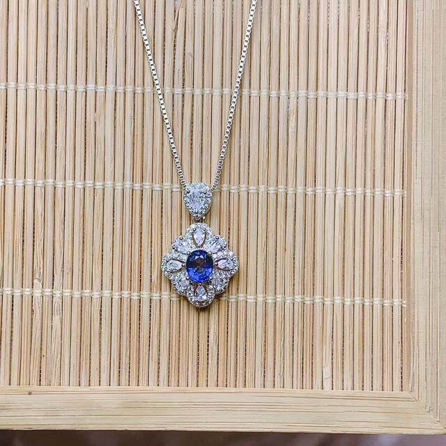 925 silver natural royal blue sapphire pendant 5×6 natural colored gemstone jewelry