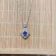 925 silver natural royal blue sapphire pendant 5×6 natural colored gemstone jewelry