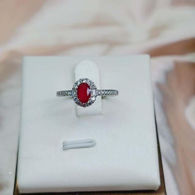 Natural pigeon blood red ruby ring 4x6