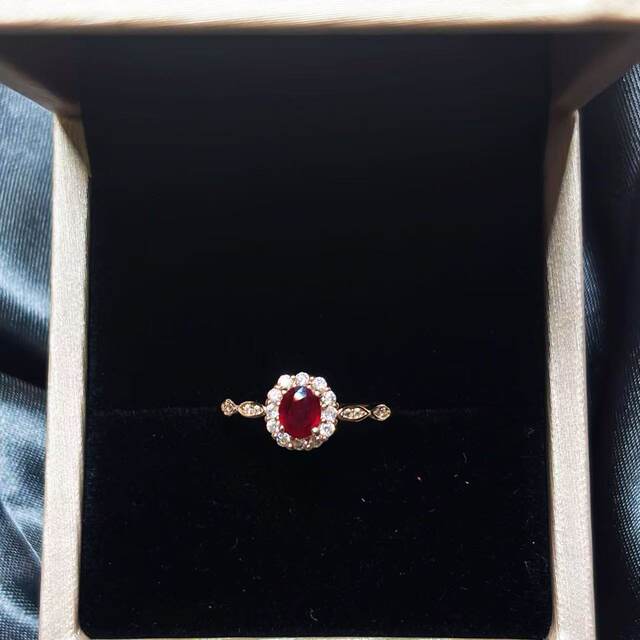 Natural pigeon blood red ruby ring