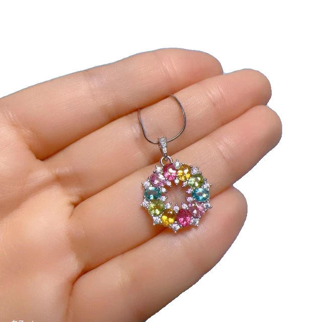 Jiuyuan Jewelry Tourmaline Pendant Natural