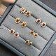 Natural pigeon blood red ruby earrings round
