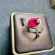 Pigeon blood red ruby ring 7×9 newly burned ruby 925 silver finely inlaid natural colored gemstone jewelry