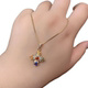 Natural colored sapphire pendant square 3s 925 silver finely inlaid natural colored sapphire jewelry