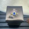Natural royal blue sapphire Princess Diana style ring 4×5 925 silver finely inlaid natural colored gemstone jewelry