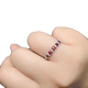 Natural pigeon blood red ruby ring row ring 3 925 silver precision inlaid natural colored gemstone jewelry