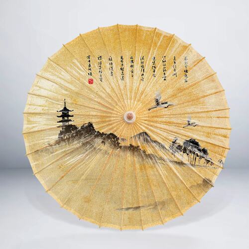 非遗纯手工油纸伞防雨防晒中式国风复古风伞古装汉服道具复古风格 - 图0