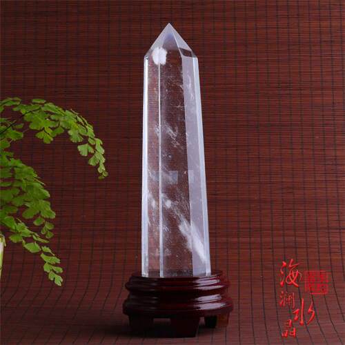 天然熔炼水晶柱白水晶柱白色透明长形柱形六棱水晶柱居家摆件礼品 - 图2