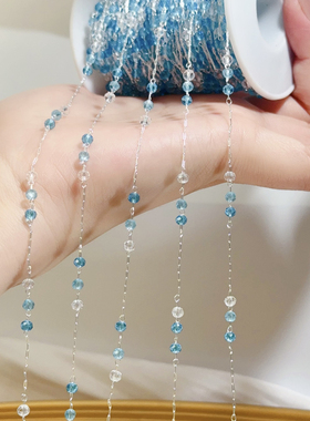 趣味糖果~diy链子多巴胺彩色水晶链条纯铜保色水晶串珠链饰品配件