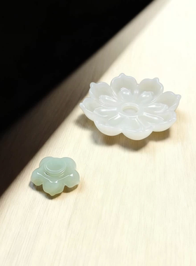 手工天然和田玉莲花线香香插