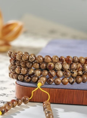 多圈108颗根珀手串妖花溶洞蜜蜡