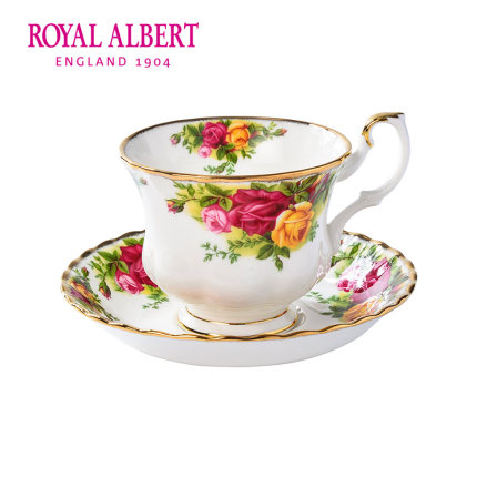 RoyalAlbert皇家阿尔伯特老镇玫瑰系列 咖啡杯茶杯点心盘套装12件 - 图0