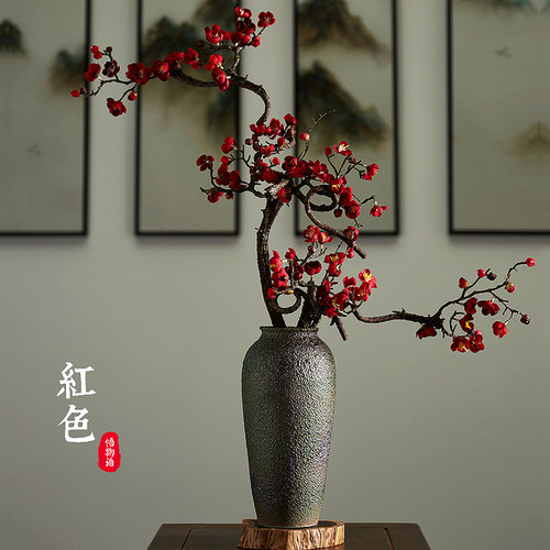 国风复古中式仿真大腊梅花电视柜客厅茶室摆件艺术插花假花装饰 - 图0