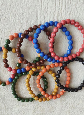 足球手链颗粒8mm多色进口锗石